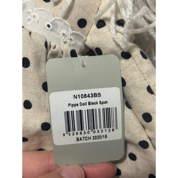 ALIMROSE Pippa Doll Black Spot Beige Polka Dot Plush Toy Stuffed Animal - Picture 4 of 4